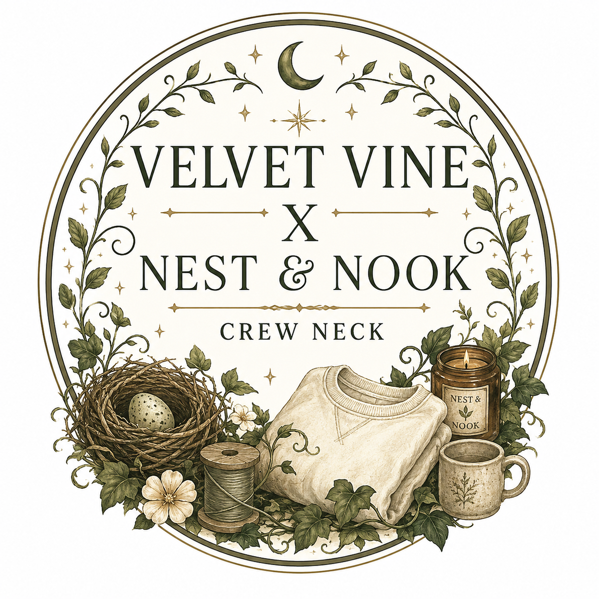 Velvet Vine x Nest & Nook Crewneck🕯️🌾